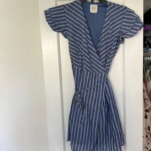 Blue stripped mini dress
